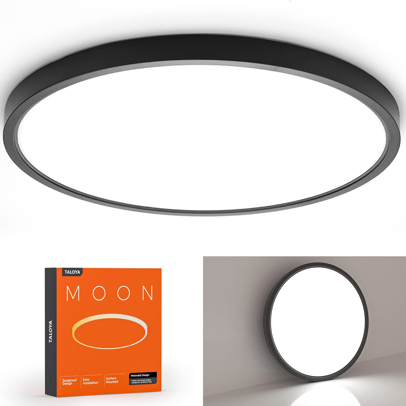 TALOYA LED Flush Mount Ceiling Light Fixture, 18W (180W