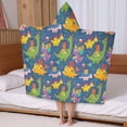 thumbnail image 5 of Blue Cartoon Dinosaurs Party Pattern Hooded Bath Towel，50"x30" for Ages 3 To 12 Kids, Quick Dry Lightweight Soft Microfiber Hood Beach Towel Cover Up for Kids, 5 of 7