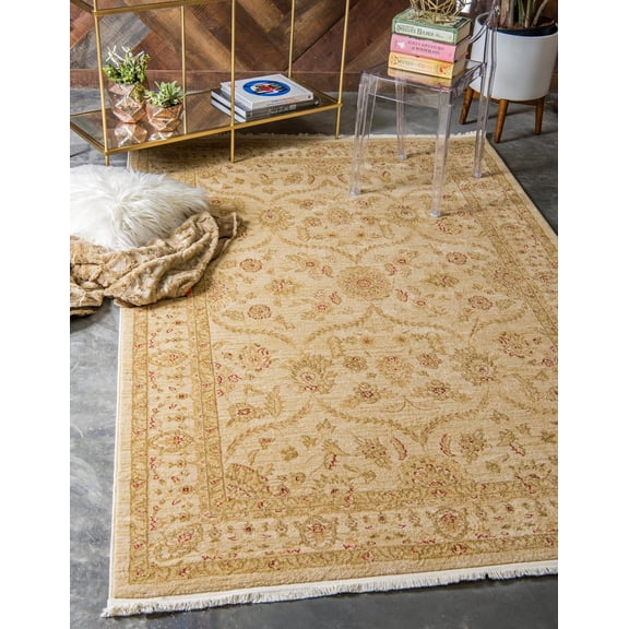 Rugs.com Chelsea Collection Rug – 10' 6 x 16' 5 Cream Medium Rug Perfect For Living Rooms, Kitchens, Entryways