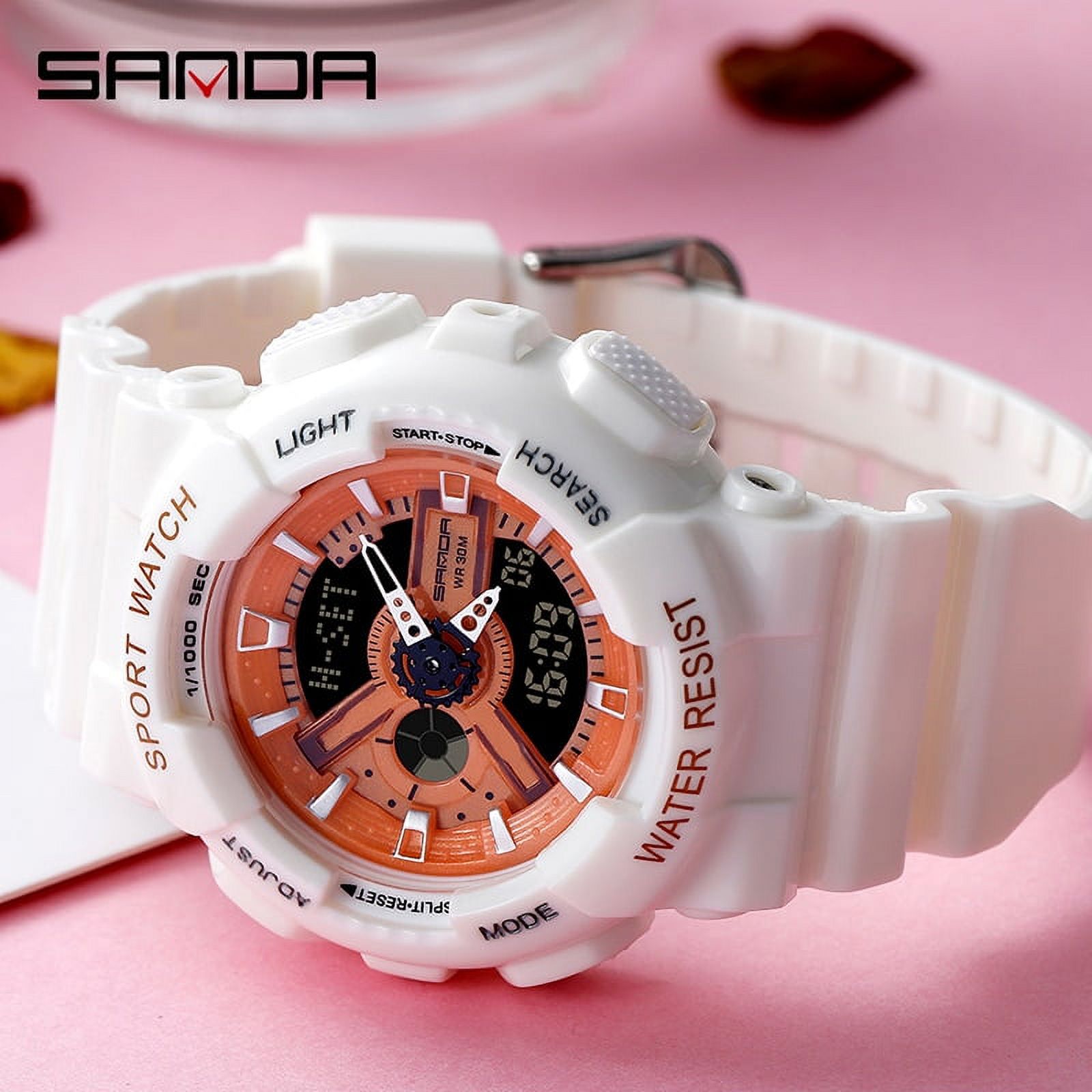 SANDA Women Sports Watches Multifunction Fashion Quartz Clock Luxury Analog Digital Waterproof Ladies Watches Relogio Feminino