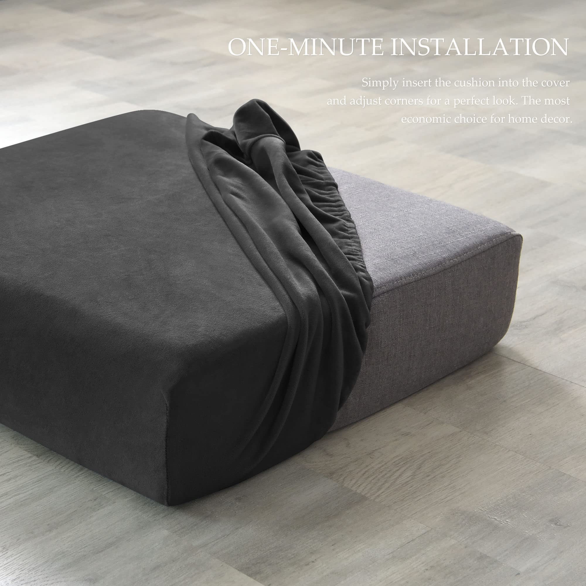 Velvet Sofa Seat Cushion Covers, Sofa Cushion Covers Stretch Couch Cushion Cover Soft with Elastic Bottom Sofa Seat Cover for Chair Sofa-Peacock blue-3-seater