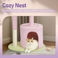 thumbnail image 5 of IVV 31.5-Inch Multi-Tier Cat Tree with Cozy Condo, Plush Flower Bed, Curved Lounger and Hanging Toys, Cute Cat Tower with Scratch Posts for Small Cats (Pink & Green), 5 of 9