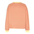 thumbnail image 5 of TSADFHJI Hauts Femmes Manches Courtes T-Shirt Décontracté Manches Longues Patchwork Rayé Imprimé TG Orange, 5 of 5