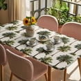 thumbnail image 3 of Date Palm Trees Table Cloths for 4 Foot Rectangle Tables, Retro Summer Tropical Trees Plants Beige Patio Waterproof Elastic Fitted Tablecloths, Washable Rectangular Table Cover for Camping, 3 of 8
