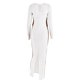 thumbnail image 5 of Gibobby Vestidos de sueter elegantes Vestido casual de mujer con cuello redondo de color sólido y manga larga elástico ajustado para otoño e invierno(Blanco,M), 5 of 5