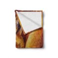 thumbnail image 2 of Fox Soft Flannel Fleece Throw Blanket, Monochromatic Fox Resting Painting Style Display Vibrant Animal Art, Cozy Plush for Indoor and Outdoor Use, 60" x 80", Burnt Sienna Orange, by Ambesonne, 2 of 6