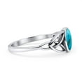 thumbnail image 4 of Oval Art Deco Band Thumb Ring Turquoise Ring 925 Sterling Silver Size 9, 4 of 5