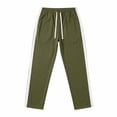thumbnail image 4 of MXALUOB Men's Track Pants Side Striped Athletic Open Bottom Trousers Drawstring Elastic Waist Straight Leg Fashion Pant for Training Gym, 4 of 5