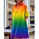 thumbnail image 3 of Vestido Zhyaj con botones y lunares de manga larga para mujer, talla grande, 3 of 6
