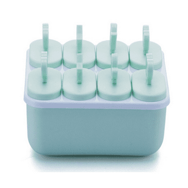 ACDANC Popsicles Molds,Stable Stand Design 8-Cavity Popsicle Molds,Easy to Clean Ice Molds,Multi-Function Ice Cream Maker,Green