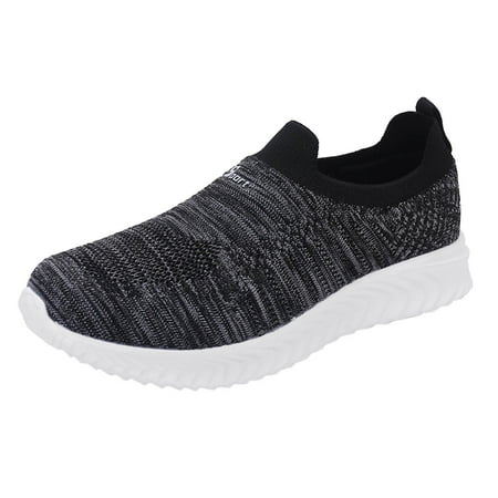 

PLLFRLRT Walking Shoes for Men Summer Fly Weave Trail Running Shoes Slip on Mesh Lightweight Athletic Shoes Non Slip Walking Sneakers(Gray 8.5)