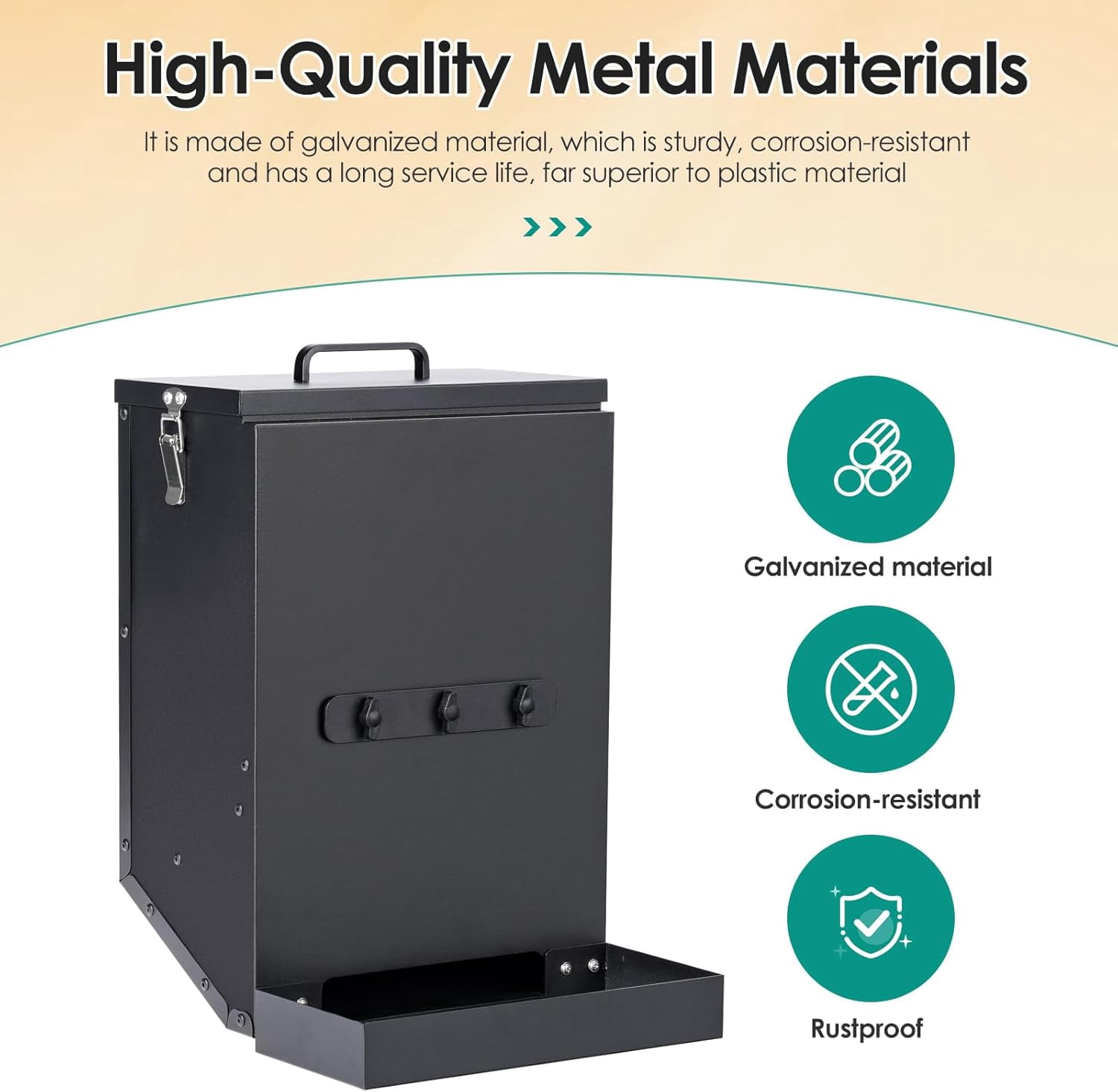 Hanging Cage Automatic Dog Feeder Large Breed,12L Dog Food Dispenser with Large Feeding Mouth Kennel-Gravity Pet Cage Feeder Galvanized Steel for Dog Rabbit,Chicken,Pet,Ferret,Chinchilla