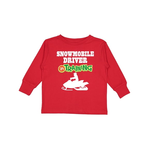 Inktastic Snowmobile Driver in Training Boys Long Sleeve Toddler T-Shirt