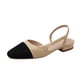 thumbnail image 5 of Sandalias de punta redonda con tacón bajo elegantes y cómodas de color estilo francés, 5 of 5