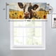 thumbnail image 4 of Cortinas con estampado de vacas divertidas, cenefas para ventana con diseño de animales de granja, granja, vida silvestre occidental, girasol, bolsillo para barra, cenefa para ventana para sala de, 4 of 6
