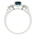 thumbnail image 4 of 1.46 ct Round Cut Natural London Blue Topaz 3 Stone 14K White Gold Womens Engagement Ring, 4 of 5