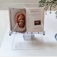 thumbnail image 2 of Soporte para libros de acrílico transparente, rotación de 180°, fácil de leer, caballete portátil para exhibición de libros para computadoras, tabletas, elevable y engrosado sin borde blanco, 2 of 5