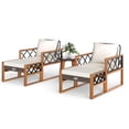 thumbnail image 5 of Gymax 5 PCS PE Rattan  Conversation Set w/Acacia Wood Table Chairs w/Ottomans Outdoor Brown, 5 of 5