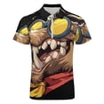 thumbnail image 4 of Psychedelic Pig Head Colorful Men Zipper T-shirt Summer Casual Short Sleeve T-shirt Top, 4 of 7