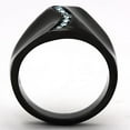 thumbnail image 3 of TK991 - IP Black(Ion Plating) Stainless Steel Ring with Top Grade Crystal  in Sea Blue, 3 of 4