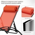 thumbnail image 5 of Pirecart Outdoor Adjustable Chaise Lounge Chair 5-Level Adjustable Pool Lounge Chairs with Side Table, Orange, 5 of 10