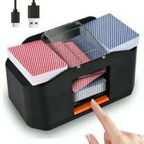 BESTSKY Rechargeable Electric 2-Deck Card Shuffler - Quiet Professional Automatic Dealer for Poker,Blackjack Games