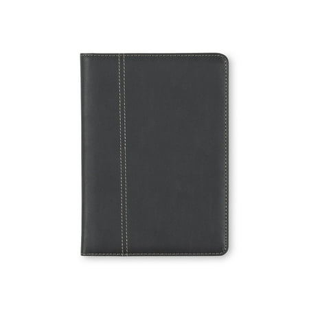 Blue Sky Professional Padfolio, 5" x 8", Black Leather-Like Textured Cover