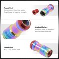 thumbnail image 2 of AJP Distributors Godsnow JDM Universal Open Ended Lug Nuts M12 X 1.5MM Thread Pitch Tuner Wheels Rims 20-Pieces Set + Locking Keys Kit Forged Steel Anodized Neo Chrome Body Red Trim, 2 of 3