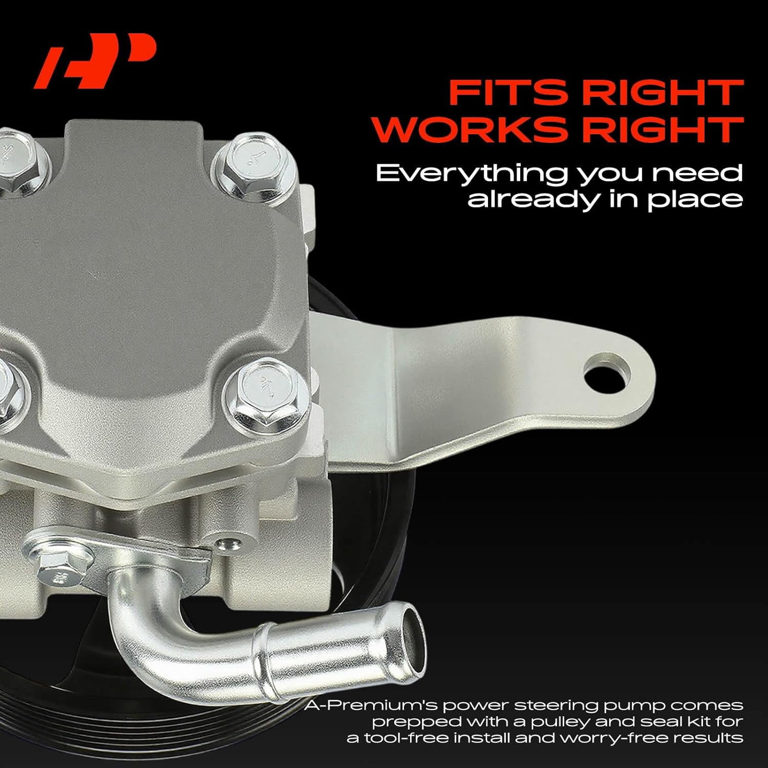 A-Premium Power Steering Pump, with Pulley, Compatible with Infiniti G35 & Nissan 350Z, 2003 2004 2005 2006 2007, 3.5L, Replace# 49110CF40A