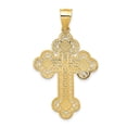 thumbnail image 3 of Auriga Fine Jewelry 14K Yellow Gold Budded Greek Key Cross Pendant for Women (L-44 mm,W-25 mm), 3 of 6
