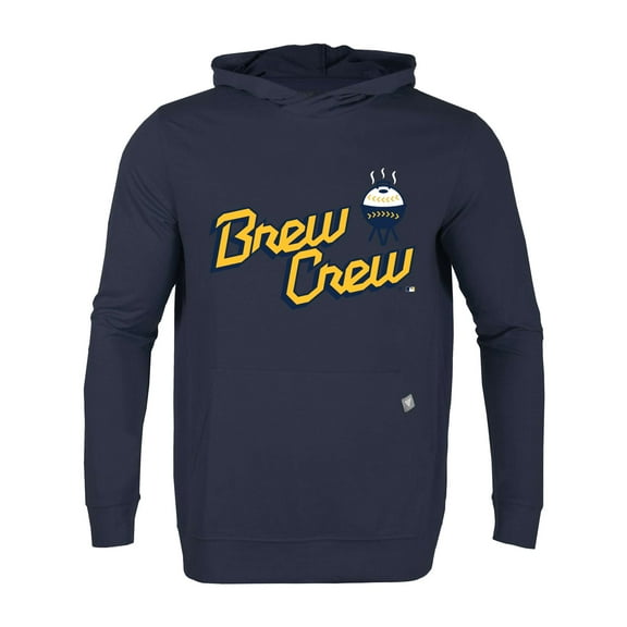 Men's Levelwear Navy Milwaukee Brewers City Connect Relay Core Logo Pullover Hoodie