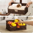 thumbnail image 5 of Bybiment Wicker Storage Baskets, Wicker Basket with Handles, Trapezoid Woven Storage Bins for , Basket for Decor, Brown, 2-Pack, 5 of 7
