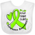 thumbnail image 3 of Inktastic Love, Care, Cure Lymphoma Awareness Lime Green Ribbon Hearts Boys or Girls Baby Bib, 3 of 4