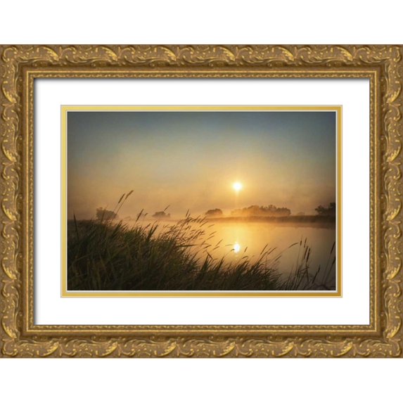 Murdock, Ramona 18x13 Gold Ornate Wood Framed with Double Matting Museum Art Print Titled - Misty Morning