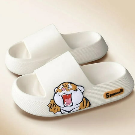 

PIKADINGNIS Cute Husky Dog Sticker Thick Sole Women Slippers Bathroom Beach Indoor Sandals 2022 Summer New Couple Slides Cool Men Shoes