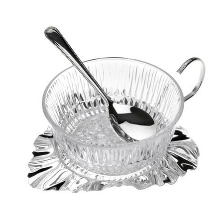 Jam Tray - Corbell Silver Company Queen Anne 3 Piece Leaf Jam Dish