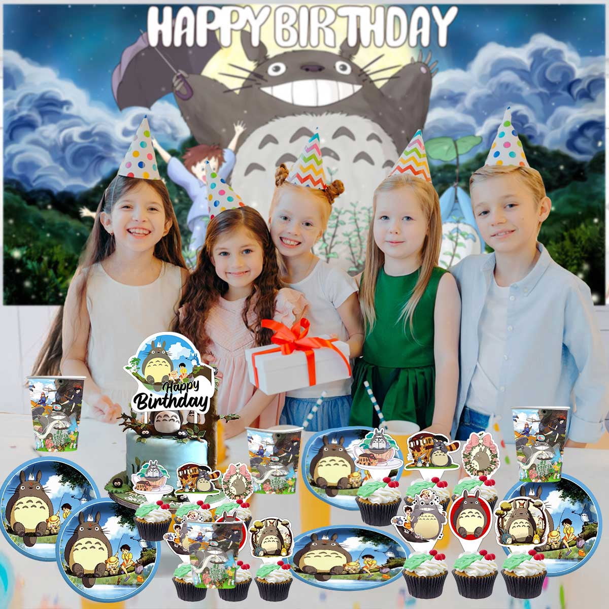 My Neighbor Totoro Party Decorations Decor Supplies Honeycomb Centerpieces Table Toppers Cake Toppers for Birthday Photo Props