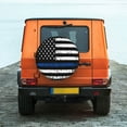 thumbnail image 6 of Easygdp Thin Blue Line Flag Wheel Cover,Spare Tire Cover,4-17in Spare Tire Cover Universal Fit for Trailer, Car, Truck, SUV, Jeep-17 inch, 6 of 6