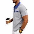 thumbnail image 6 of TKKCS Mens Polo Shirts with Pocket Short Sleeve- Performance Moisture Wicking Casual Summer Golf Shirts Gray Size 2XL, 6 of 8