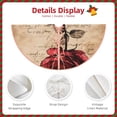 thumbnail image 3 of Daiia Vintage Rose Botanical Art Drawing Merry Christmas Tree Skirt , Xmas Large Lace-up Tree Skirt, Santa Snowflakes Rustic Home Decorations New Year Party Farmhouse Decor-30", 3 of 6