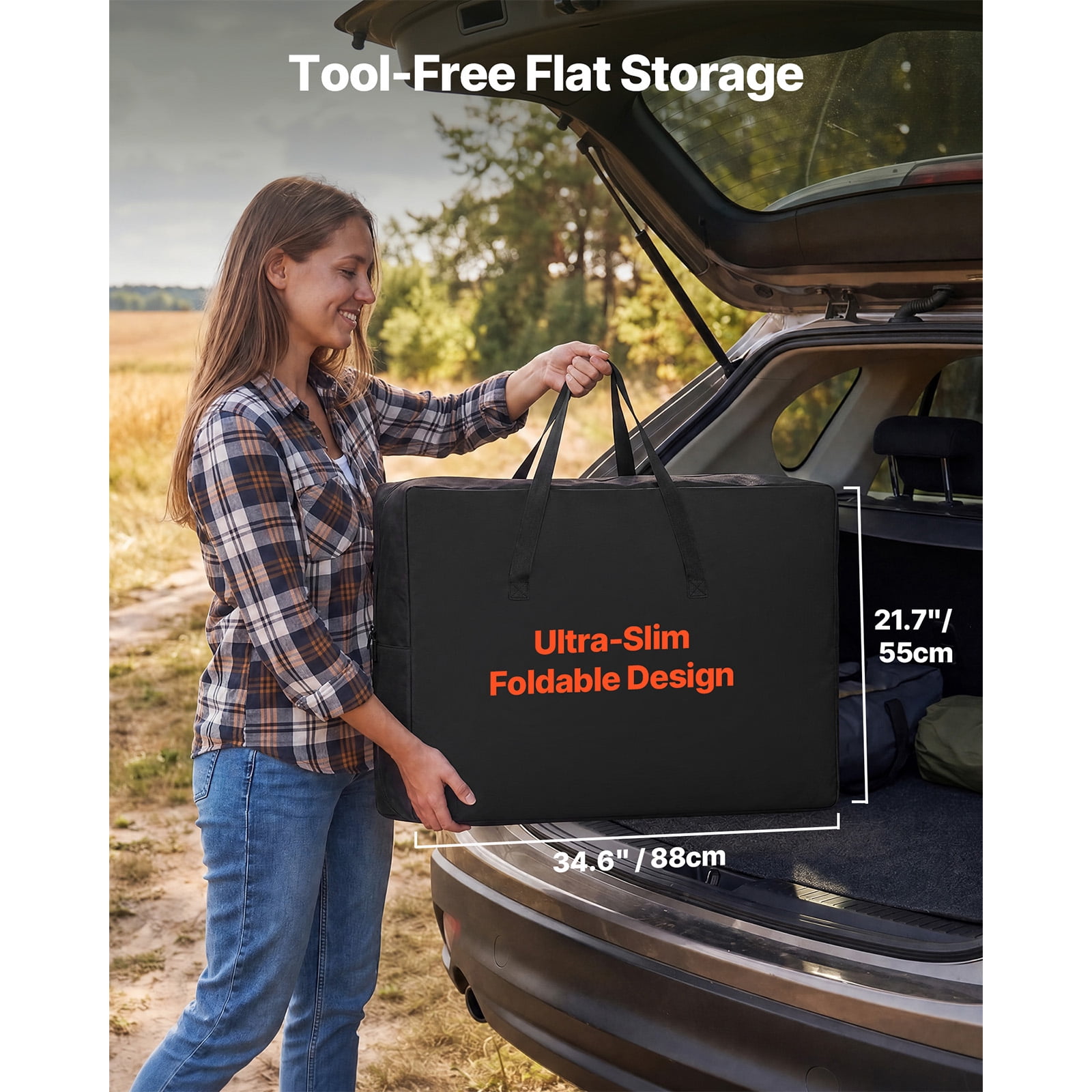KFFKFF Portable Camping Kitchen Table, Foldable Cook Station with 4 Side Tables, Heat-Resistant Surface, and Carry Bag, Perfect for Outdoor Cooking, Picnics, BBQs, Camping, and RV Trips