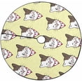 thumbnail image 1 of FMSHPON of Cat on Yellow Pastel Xmas Christmas Tree Skirt Stand Mat for Holiday Party Decoration Indoor Outdoor 48 inches, 1 of 3