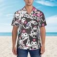 thumbnail image 2 of Lsque Sanrio Pattern Hawaiian Shirt for Men Unisex Summer Beach Casual Short Sleeve Cotton Linen Button Down Shirts-Large, 2 of 6