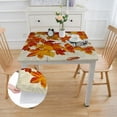 thumbnail image 2 of nygtbtfer Autumn Maple LeafTablecloth with Elastic Edge,Fall Thanksgiving Fitted Table Cloth Wipeable Table Cover for Dining Kitchen Party Indoor Outdoor Patio Table  white, 2 of 7