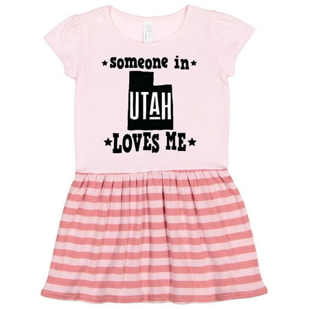 

Inktastic Someone in Utah Loves Me Vacation Gift Gift Toddler Girl Dress
