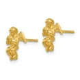 thumbnail image 2 of Real 14kt Yellow Gold Polished & Diamond-Cut Angel Earrings; for Adults and Teens; for Women and Men, 2 of 3