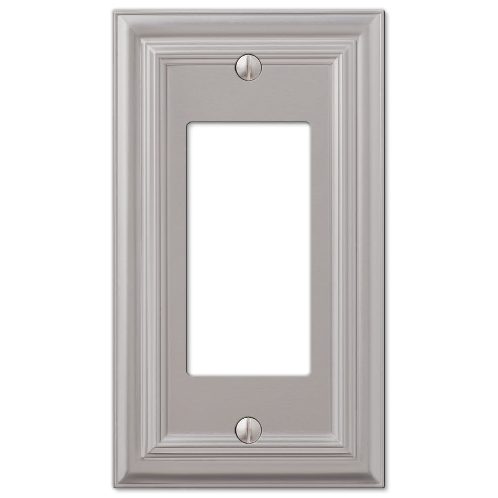 Amerelle 94RRBB Continental Cast Metal Wallplate with 2 Rocker Brushed Brass 