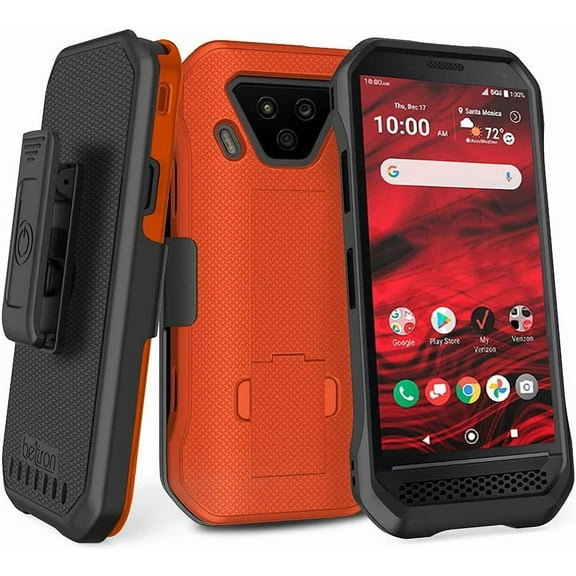 BELTRON DuraForce Ultra 5G UW Case with Clip, Heavy Duty Case with Swivel Belt Clip for Kyocera DuraForce Ultra 5G E7110 Verizon Features: Secure Fit & Built-in Kickstand Safety Orange