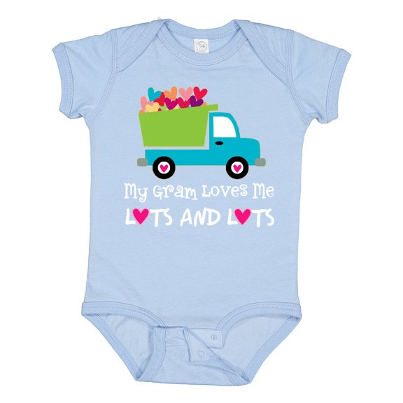Inktastic Gram Loves Me Grandchild Truck Boys Baby Bodysuit