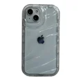 thumbnail image 3 of Funda transparente con patrón de ondas para iPhone 14, 13 Pro Max, 12, 11, X, XR, XS Max, 7, 8, 14 Plus, funda suave anticaídas y a prueba de golpes, 3 of 5